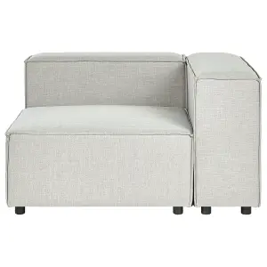 Corner Sofa with Ottoman APRICA Light Grey Right Hand