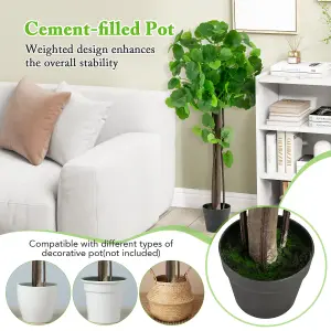 Costway Artificial Crabapple Tree Fake Plant in Pot Indoor Potted Floor Plant Decor