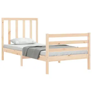 Berkfield Bed Frame with Headboard 90x200 cm Solid Wood