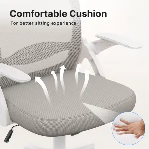 Ergonomic Breathable Mesh Office Chair with Lumbar Support-Grey