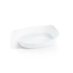 URBNLIVING 30cm Width White Opal Glass Rectangular Serving Dish