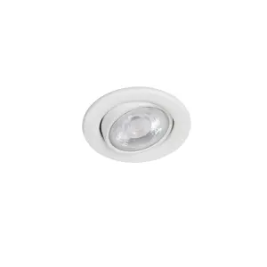 Arber Matt White Adjustable LED Fire-rated Warm & neutral Downlight 5W IP65, Pack of 6