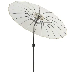 SunDaze 2.7M Cream Garden Fiberglass Rib Parasol with Crank Tilt Mechanism Outdoor Patio Umbrella