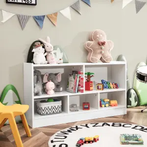 Costway Kids Storage Shelf Unit 5-Cubby Wooden Children Bookcase Toy Storage Organizer