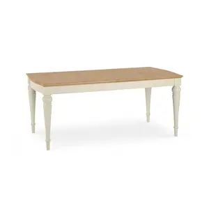 Moira Extendable Solid Wood Base Dining Table Antique White / 77cm H x 180cm W x 90cm D