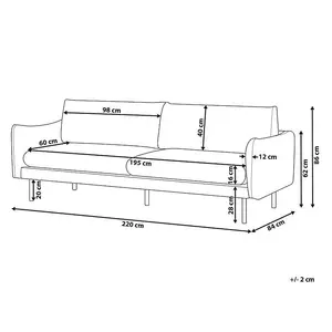 Velvet 3 Seater Sofa Grey VINTERBRO