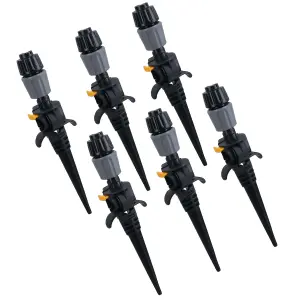 Universal Easy Drip garden Sprinklers and Ground Pegs Plant Watering 6pc