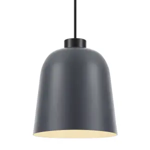 GoodHome Calume Dark grey Bell Light shade (D)18cm