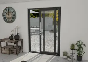 Green & Taylor Black Aluminium External Sliding Doors - RH Sliding / LH Fixed - 1490 x 2090mm (WxH)