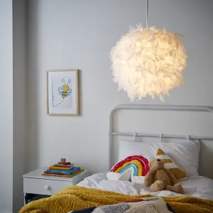 Litecraft Feather Mobile Easy Fit White Glow Kids Lamp Shade