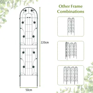 Costway 2 Pack 220 x 50cm Garden Trellis Rustproof Metal Fencing Barrier Plant Support