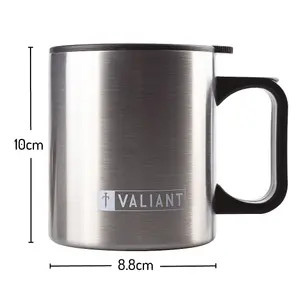 Valiant Camping Kettle Black & Insulated Mug Set