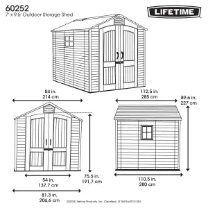 Lifetime 7 Ft. x 9.5 Ft. Outdoor Storage Shed