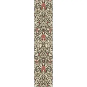 William Morris 127200 Chocolate Snakeshead Runner Rug For Hallway -Long 67x230cm