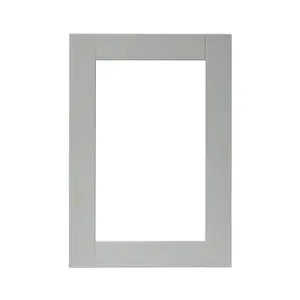 GoodHome Alpinia Matt grey wood effect Shaker Glazed Cabinet door (W)500mm (H)715mm (T)18mm