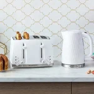 Russell Hobbs Honeycomb White Breakfast Bundle