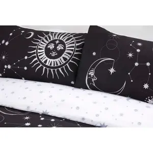 Johnsie Polyester Dots Duvet Cover with Pillowcases Black / Kingsize - 2 Standard Pillowcases