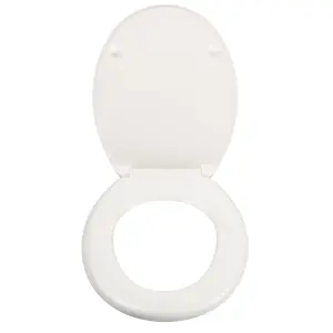 Cooke & Lewis Genoa White Standard Soft close Toilet seat