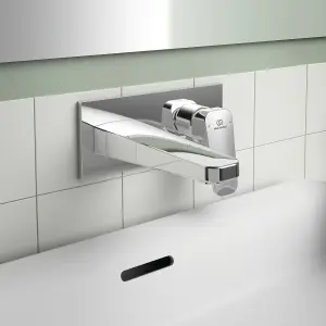 Ideal Standard Ceraplan Standard Chrome effect Square Wall Mixer Tap