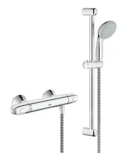 Grohe 1000 G1000 Thermostatic Bar Mixer Shower + Tempesta Riser Rail