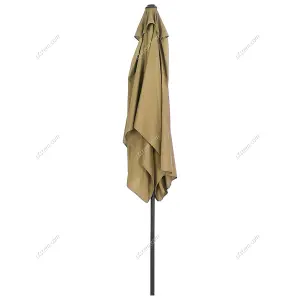 2x3M Khaki Outdoor Garden Patio Crank Tilt Parasol No Base