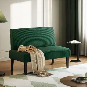 Yaheetech 2 Seater Sofa Armless Loveseat Sofa - Green