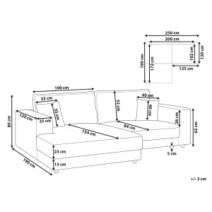 Corner Sofa LOFOTEN Off-White Fabric Right Hand