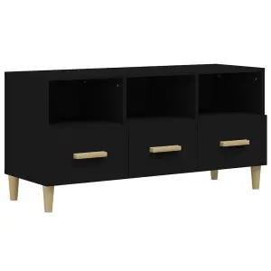 Berkfield TV Cabinet Black 102x36x50 cm Engineered Wood