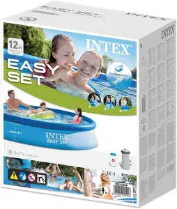 Intex Easy Set Swimming Paddling Pool Family 12ft Inflatable with Filter Pump