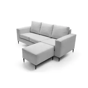 Capri Reversible Corner Sofa in Light Grey