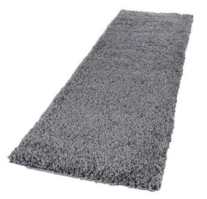 Abaseen 60x220 cm Dark Grey Thick Pile Soft Shaggy Modern Runner Rug