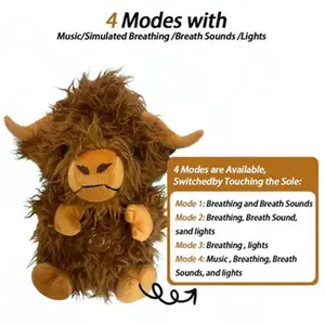 Cow Cartoon Breathing Plush Toy To Sleep With