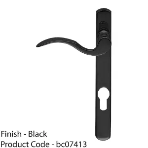 Multi-Point Locking Door Handle - EURO PROFILE - Slim Matt Black LEFT HAND