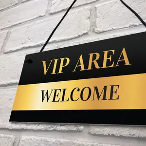 Red Ocean Novelty Welcome VIP AREA Home Bar Hanging Signs BBQ Garden Decor Signs Plaques