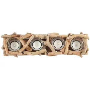 Something Different Driftwood Quadruple Candle Holder Brown (One Size)