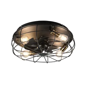 Luminosa Trondheim Modern 4 Light Ceiling Fan Black Matt Remote control - UK Stock