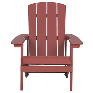 Garden Chair ADIRONDACK with Footstool Red