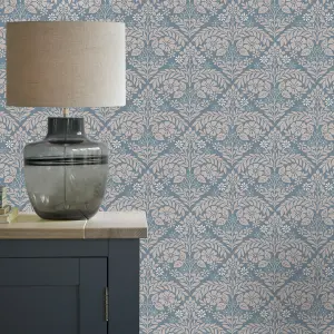 Laura Ashley Margam Newport Blue Classical Smooth Wallpaper