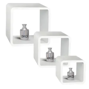 Emeka 3 Piece Floating Shelf Set White