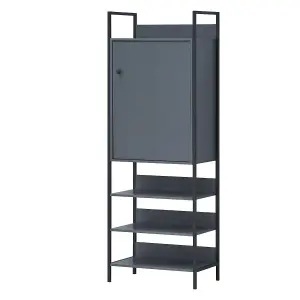 Zahra Storage Open Wardrobe Clothes Organizer Closet Cupboard Bookshelf Grey