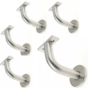 EAI Stainless Handrail Bracket Heavy Duty PAK of 5 - 70mm / 19mm Bar - Satin Stainless - Pack of 5