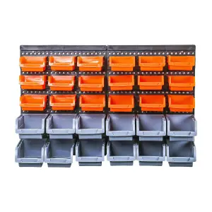 30pc Wall Mounted Backboards Which The Storage Bins - Diy Shed Storage Box Rack Plastic Drawers - Garage Shelving Units