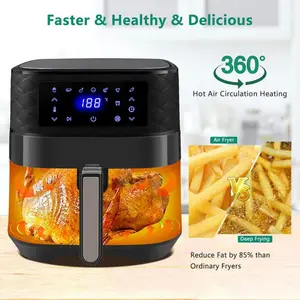 5.5 L Family Digital Touchscreen Air Fryer Black