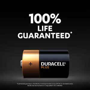 Duracell Plus D Batteries, Pack of 2