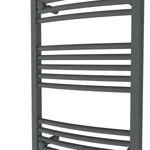 Right Radiators 800x500 mm Bathroom Curved Heated Towel Rail Radiator Warmer Ladder Anthracite