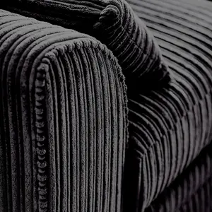 Chicago Jumbo Cord Right Hand Facing Corner Sofa Black