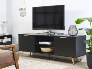 Beliani Modern TV Stand Black INDIO