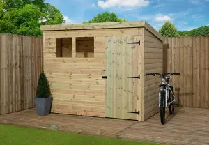 Empire 1500  Pent 7x5 pressure treated tongue and groove wooden garden shed door right (7' x 5' / 7ft x 5ft) (7x5)