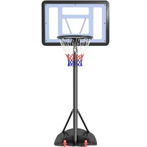 Yaheetech Black Portable Basketball Hoop with Wheels