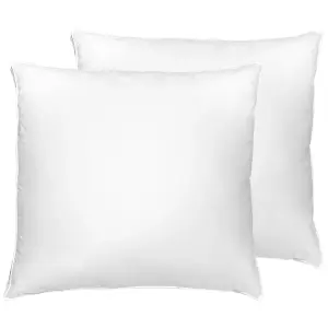 Set of 2 Pillows FELDBERG Japara Cotton High 80 x 80 cm White